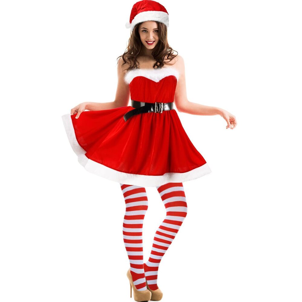 7872 Christmas Costume Sweetie Costume Outfits Velvet Dress with Belt Hat